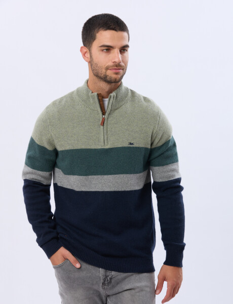 BUZO TEJIDO A RAYAS Azul