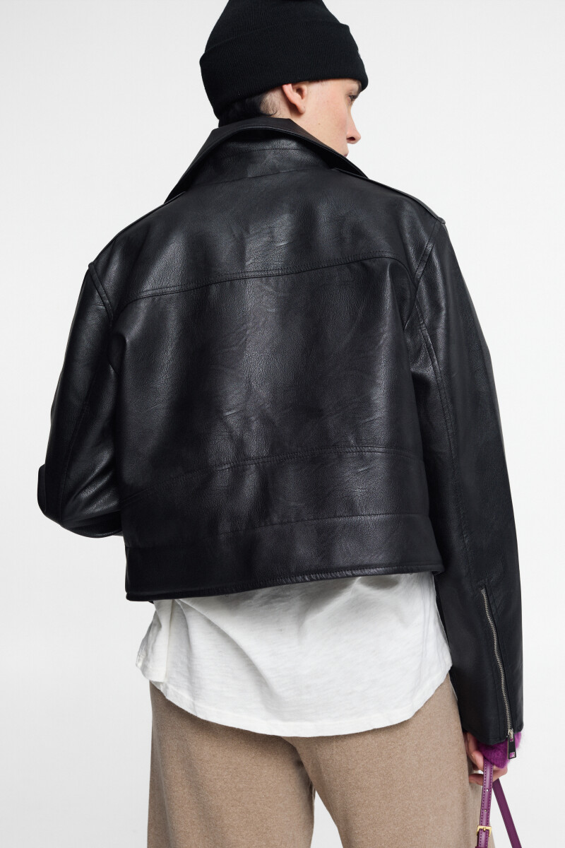 CHAQUETA BIKER Negro