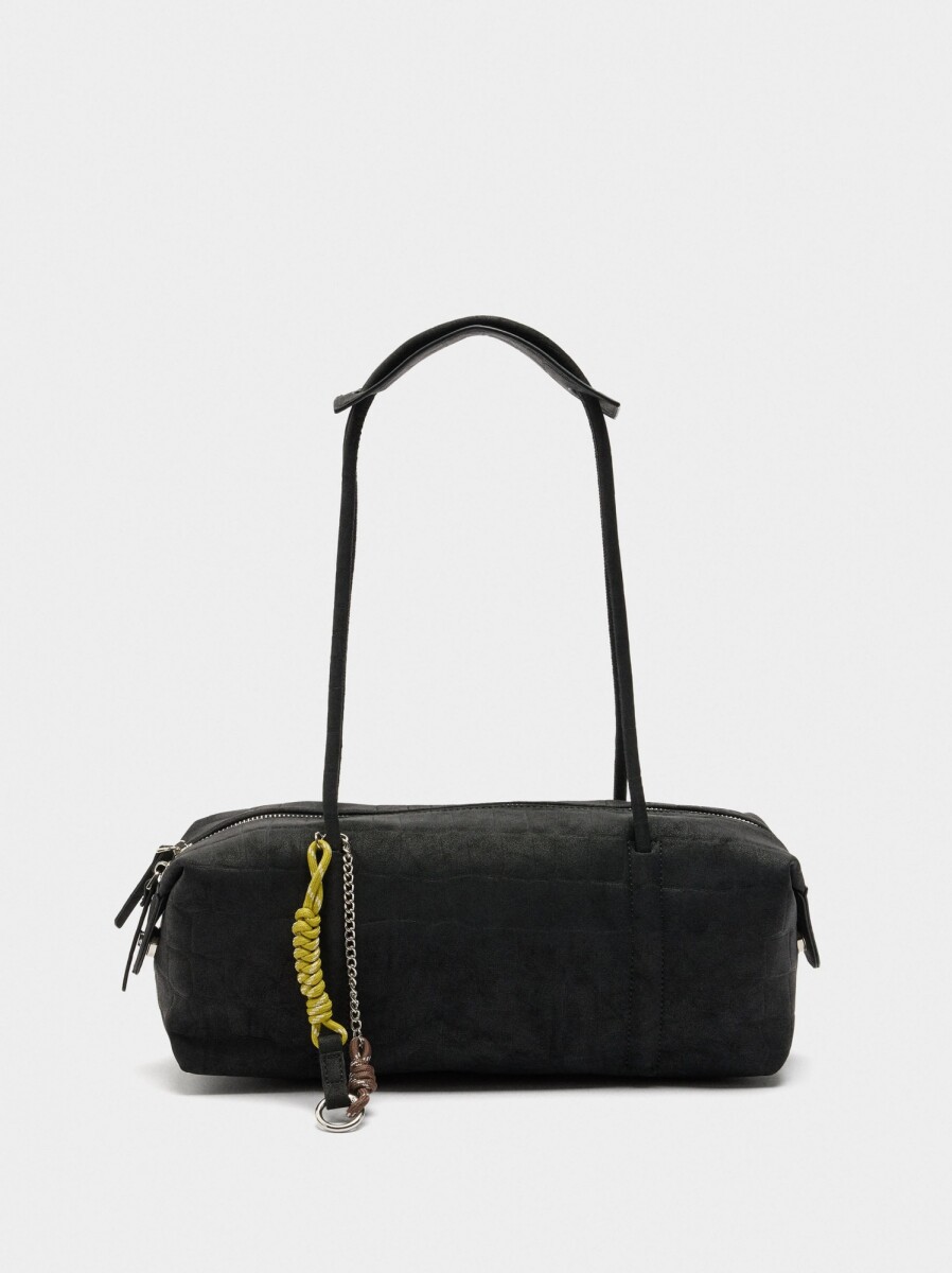 Bolso De Hombro Grabado Animal - negro 