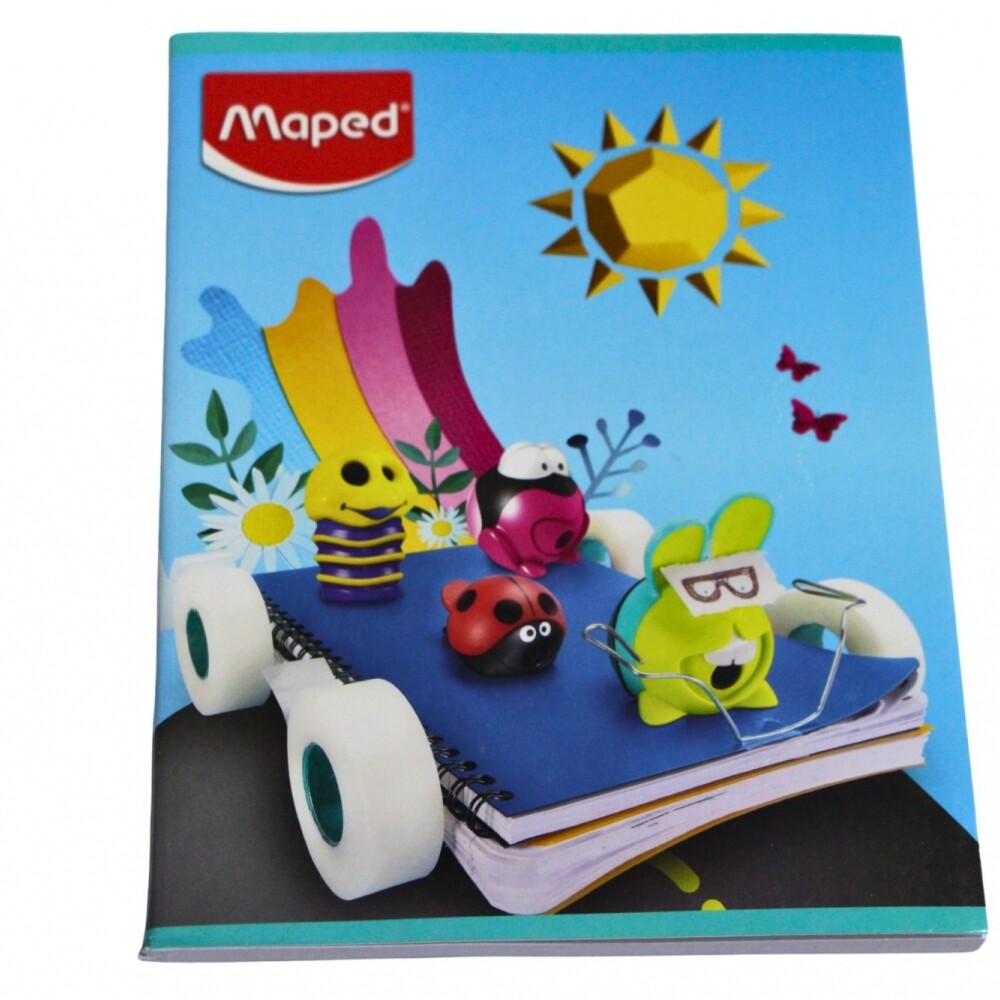 CUADERNO MAPED RAYADO DE 96 HOJAS TAPA VEHICULO