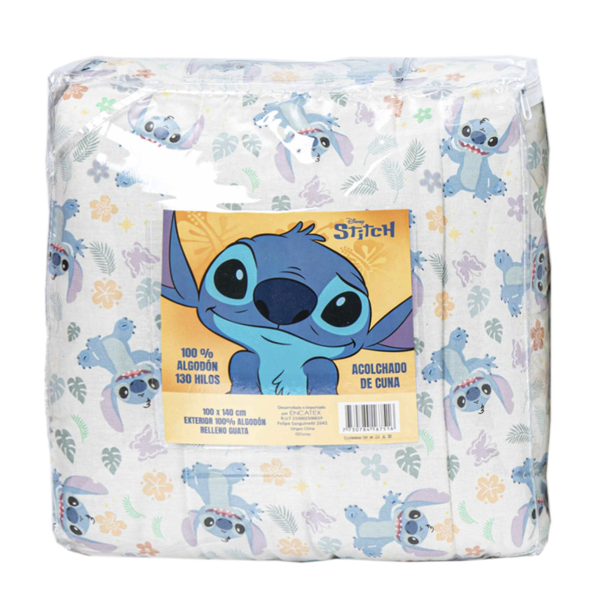 Acolchado Cuna 130 Hilos 100% Algodón Stitch — Cartoons