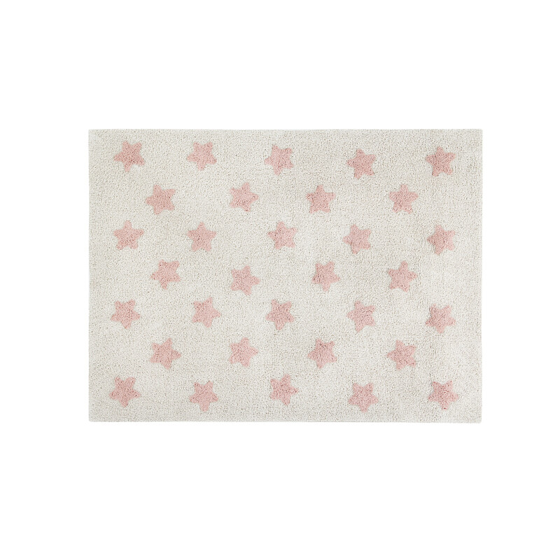 Alfombra lavable - Stars Nude y rosa