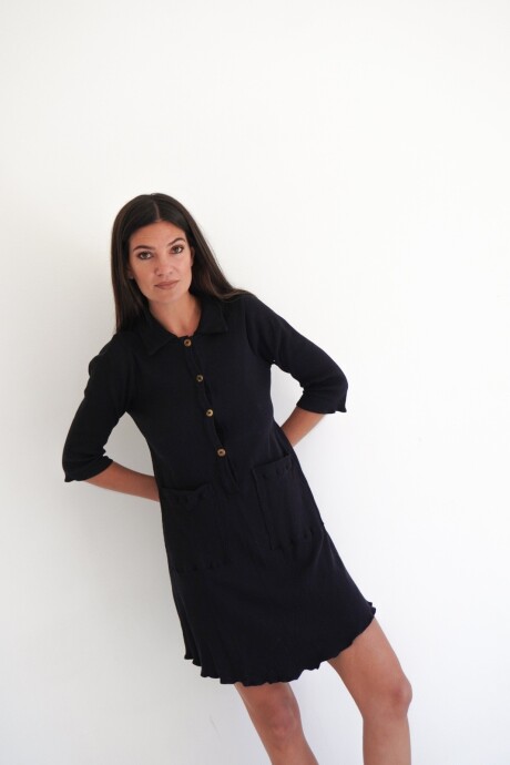 Comfortable dress Negro con Bolsillo
