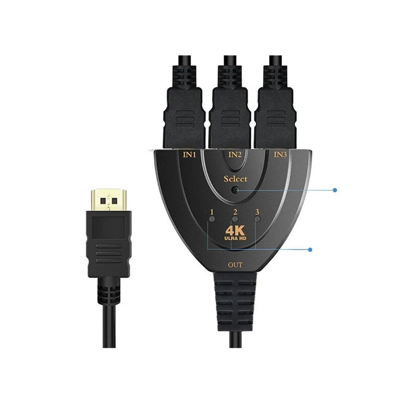 Adaptador Splitter Switch HDMI 3 puertos 4K 60Hz Adaptador Splitter Switch HDMI 3 puertos 4K 60Hz