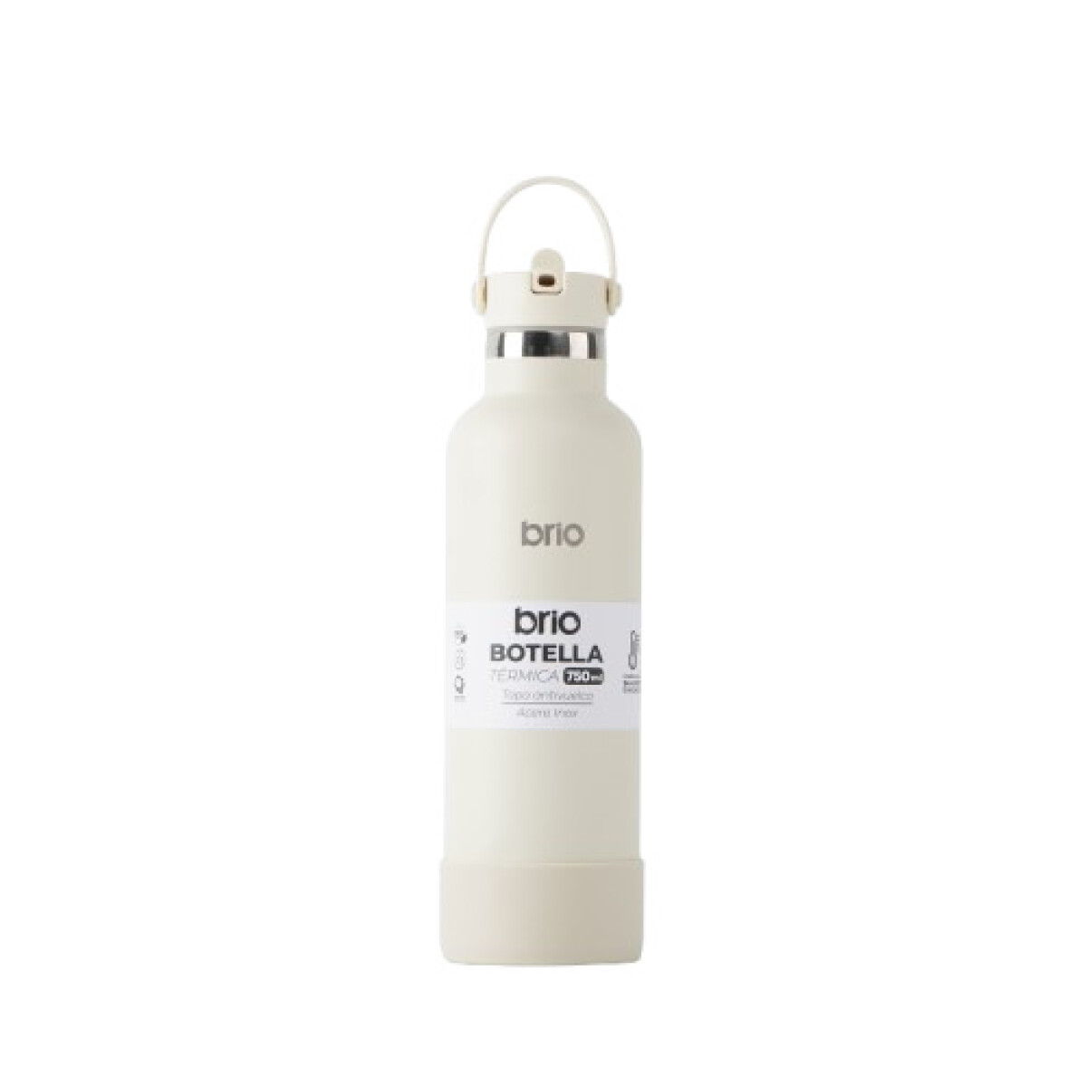 Botella En Acero Inoxidable brio 750ml Con Sorbito Y Manija - Crema 