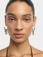 Aros Con Piedras Y Barras multicolor