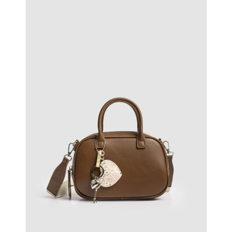Cartera Bowling Con Charm Marron Chocolate