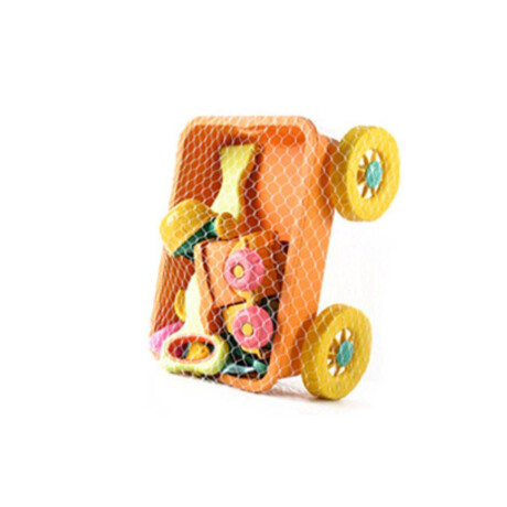 Set Juego De Playa Infantil C/Carretilla Moldes 10 piezas Naranja/amarillo