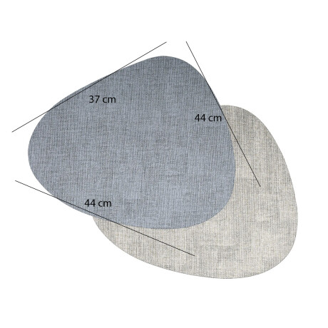 Mantel Individual Doble Cara Triangular Premium Tex en PVC Azul/hielo