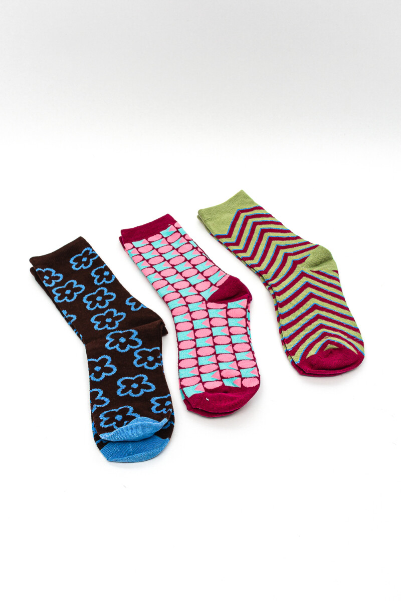 Medias Crew Fasty, Pack X 3 - Color Unico 