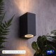 Aplique Exterior Jardin Bidimensional Rectangular Gu10 Luz Negro