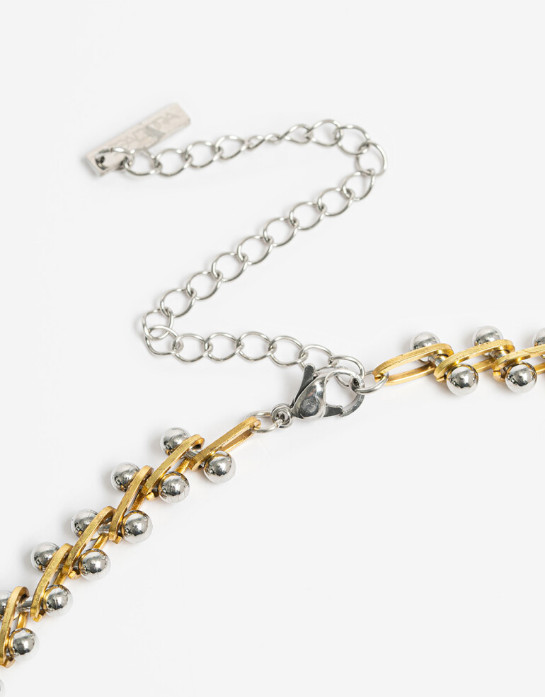 Collares Cortos Metal Collar De Acero Biplating - Dorado