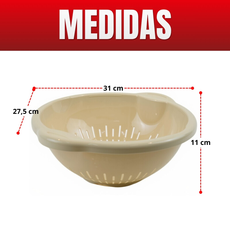 Colador con asas BEIGE