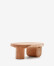 Mesa de centro Mosi con pie de madera maciza de mungur Ø 90 x 60 cm