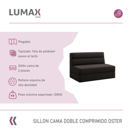 Sillón cama doble Lumax Oster en caja compactado Negro