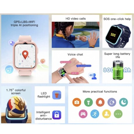 Reloj Inteligente Smartwatch Blackview Z30 Kids Azul