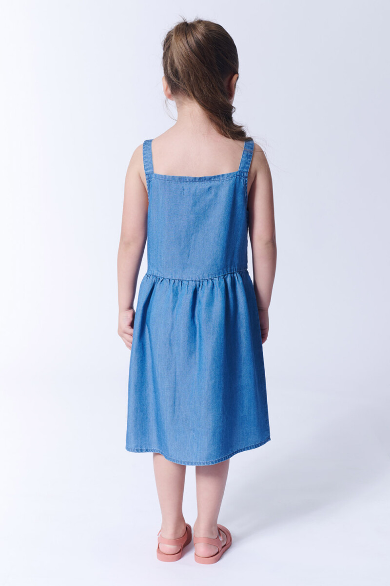 Vestido lyocell tirantes Azul