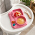 Plato Infantil Silicona Divisiones Antideslizante Bebé Rosa 1