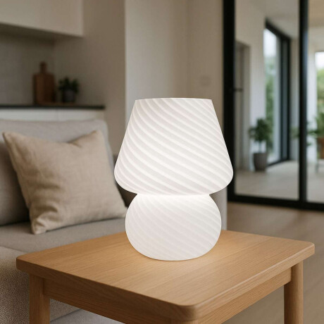 Lámpara Luz Veladora Con Rayas Diagonales Blanco