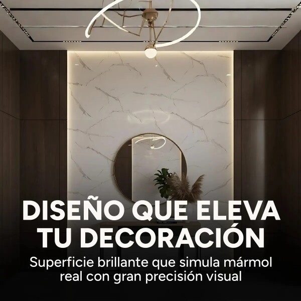 Placa PVC Símil Mármol Utilizables 2,2X1,22 Resistente 3Mm Mármol Blanco Gris Claro 2