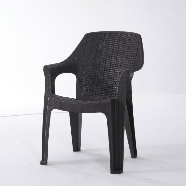 Silla De Plastico Con Posabrazos Apilable Negro