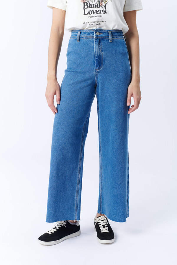 Pantalón de jean ancho Azul Medio