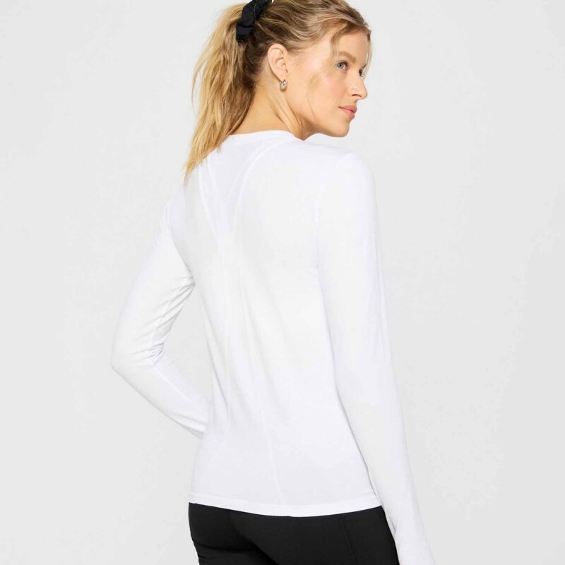 Polo Manga Larga Feather Tech+ Long-Sleeve Top Mujer Classic White