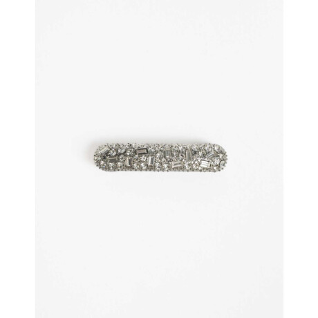 Hebilla Francesa Con Strass Plateado Rodio