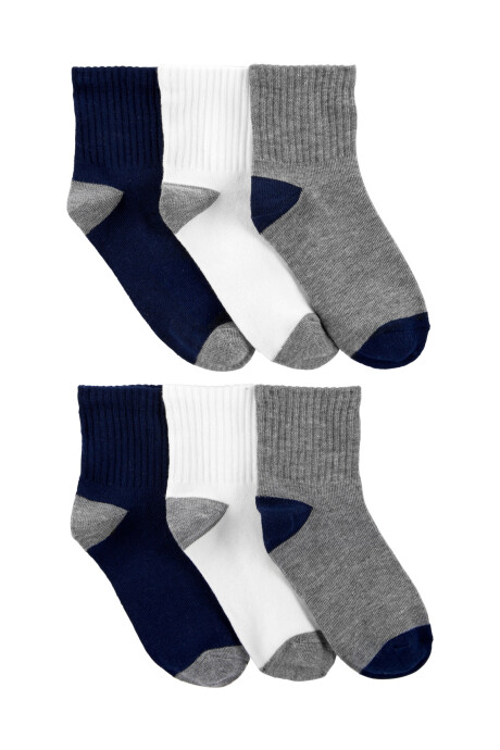 Pack seis pares de medias tobilleras de algodón Pack seis pares de medias tobilleras de algodón