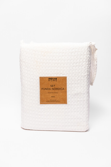 Funda Nórdica 2 Plazas King Microfibra Washed Blanco