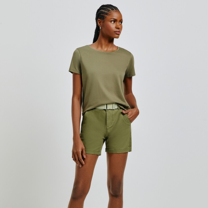SHORTS FEM OLIVA MEDIO