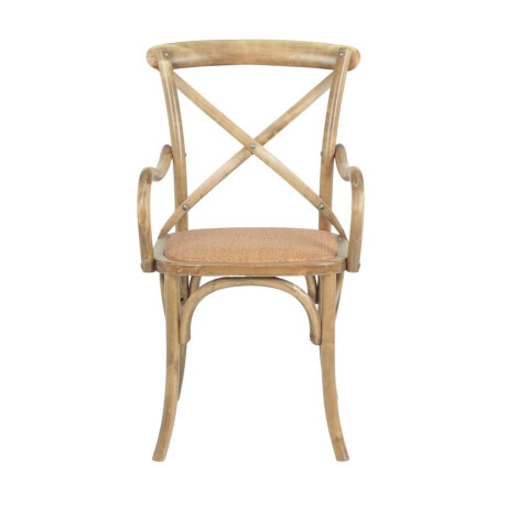 Silla de Abedul cruceta con apoyabrazos Marron Claro