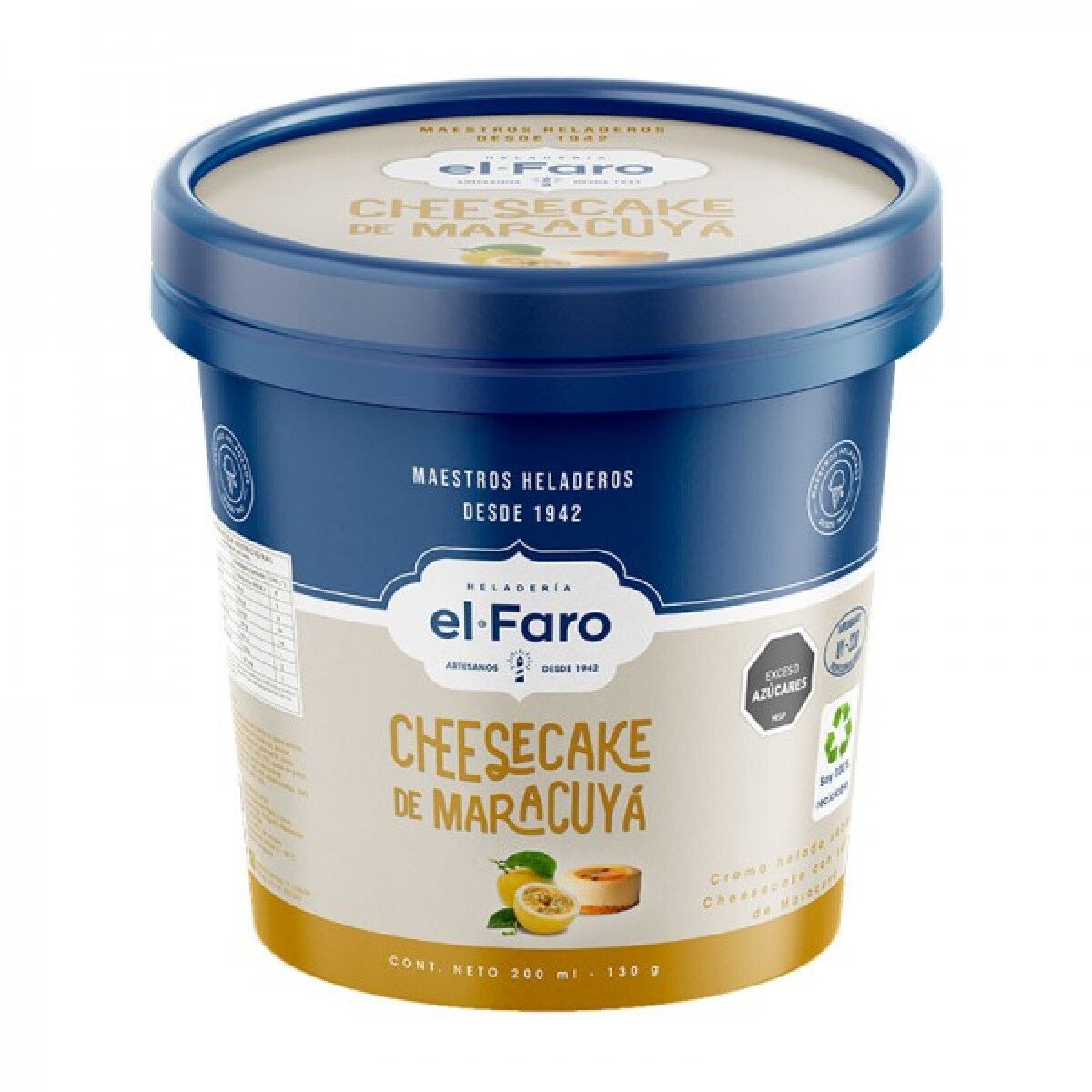 HELADO CHEESECAKE Y MARACUYA EL FARO 200ML 