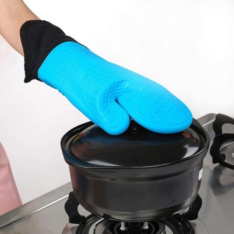 Manopla Larga Guante Silicona Agarre Antideslizante Cocina Amarillo