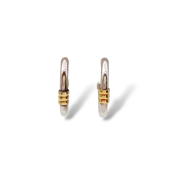 Caravanas Aro 3/4-Plata y oro-Sin piedra-CA5002 sinpiedra