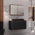MUEBLE DE BAÑO SUSPENDIDO MODELO ALICE 100 - COLOR NEGRO CON CACAO Mueble De Baño Suspendido Modelo Alice 100 - Color Negro Con Cacao