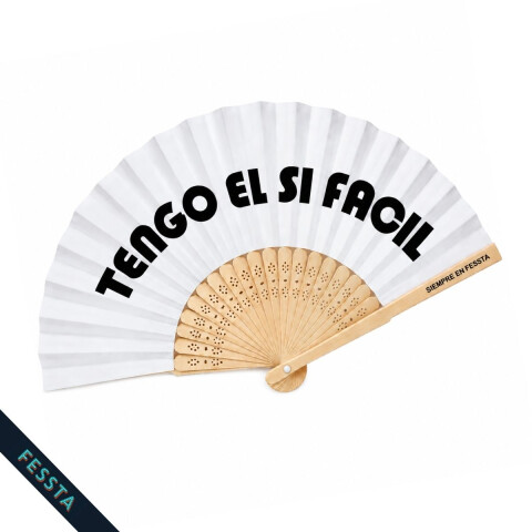 Abanico "Tengo el si facil" Blanco