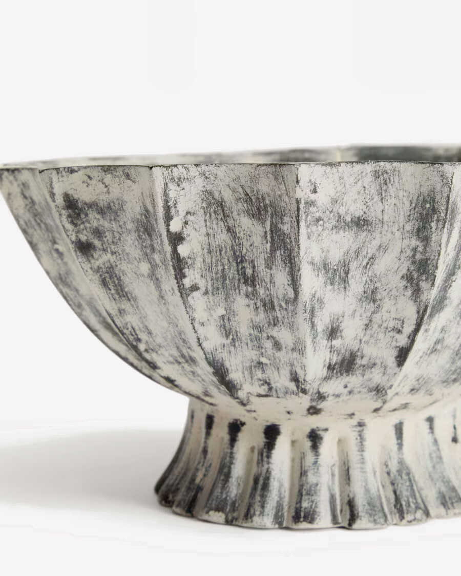 Centro de mesa Valura de papel maché gris Ø 26 cm