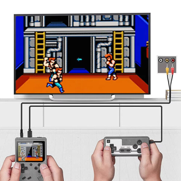 Mini Consola Portatil Para Niños Con 500 Juegos Gris