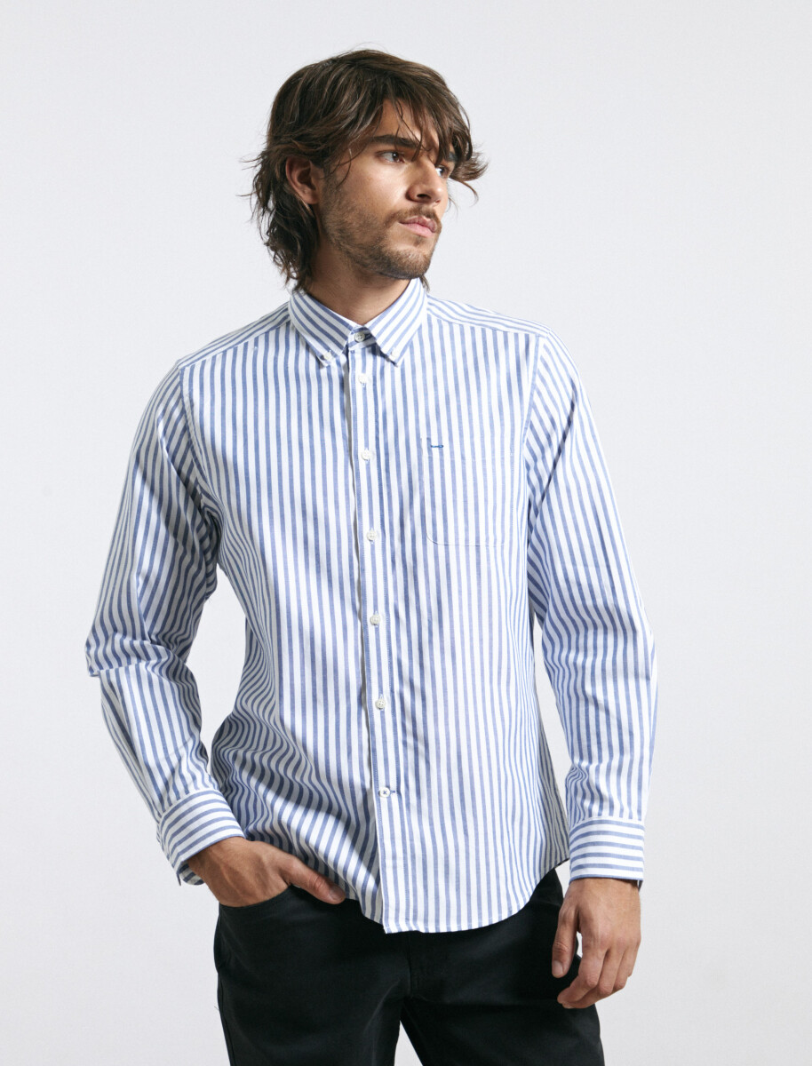 CAMISA HARRINGTON LABEL - Azul Osc/bla 