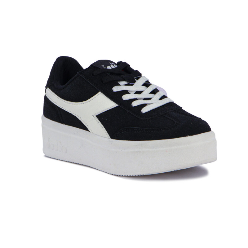 Championes Diadora Plataforma Bamplat Mujer Negro-blanco