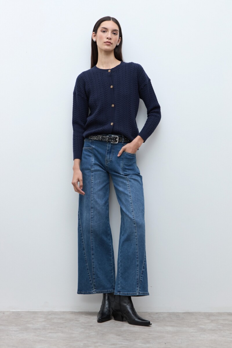 Cardigan estructuras - azul marino 