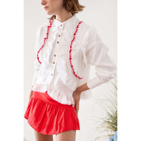 Camisa Vuelo Crochet Blanco