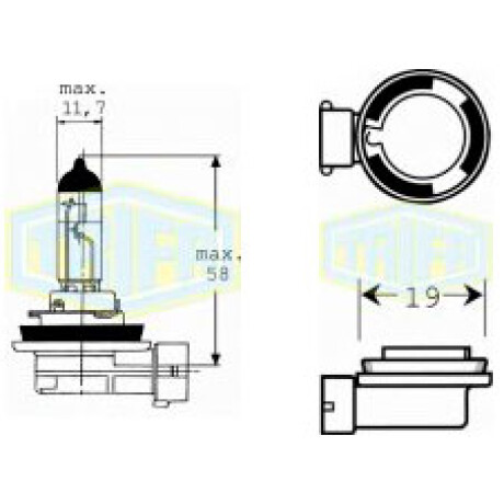 LAMPARA - HALOGENA 12V 55W H11 TRIFA LAMPARA - HALOGENA 12V 55W H11 TRIFA