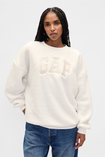 Buzo Corderito Logo Gap Mujer New Off White