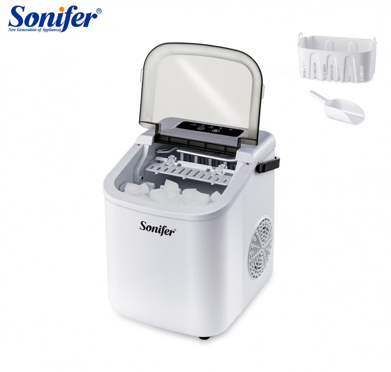Fábrica De Hielo Sonifer Sf-6522 Portátil 1.2l Eléctrica 