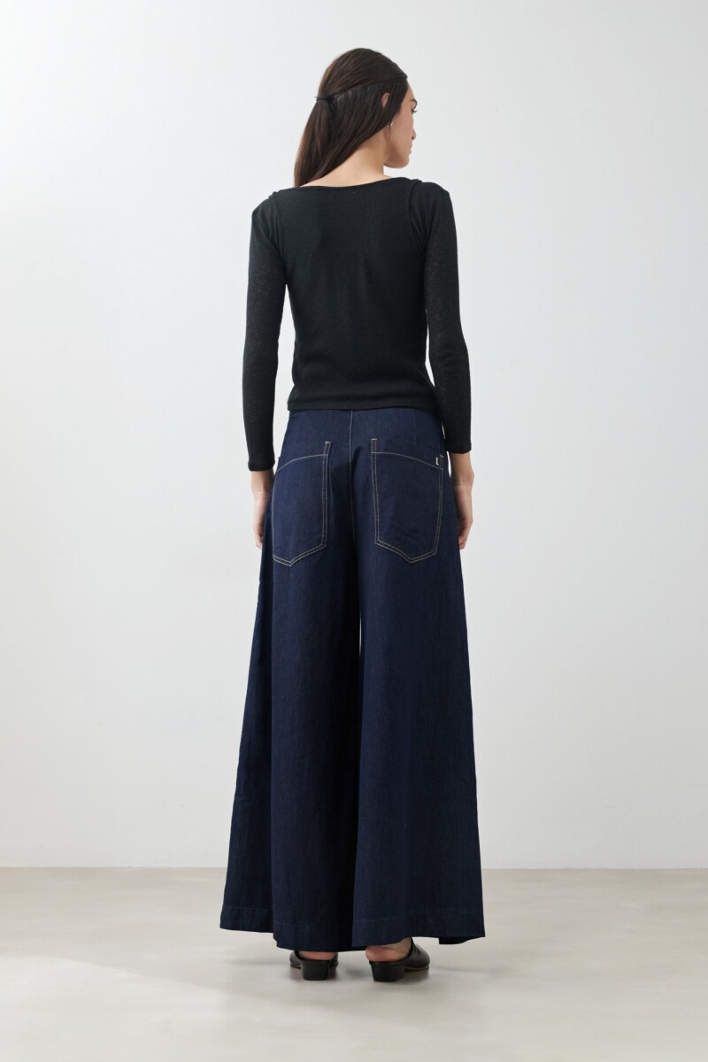 Pantalón de jean wide leg jean oscuro