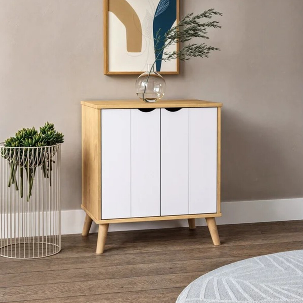 APARADOR ARMARIO 2 PUERTAS EN MADERA MACIZA BLANCO