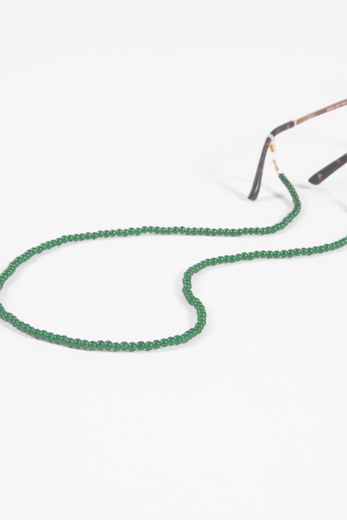 Correa de lentes borlas vidrio verde