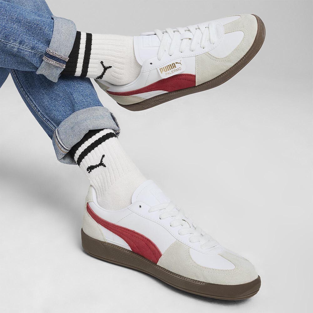 Palermo Lth - Hombre White Vapor-Gray Club Red